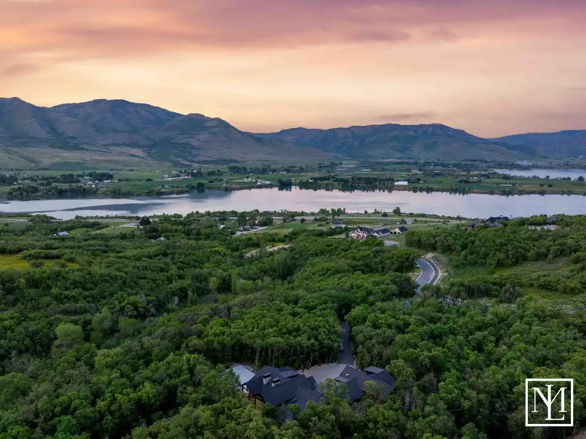 1156 N Valley View Drive Aerial View Surrounded by Pineview Reservoir & Mountains