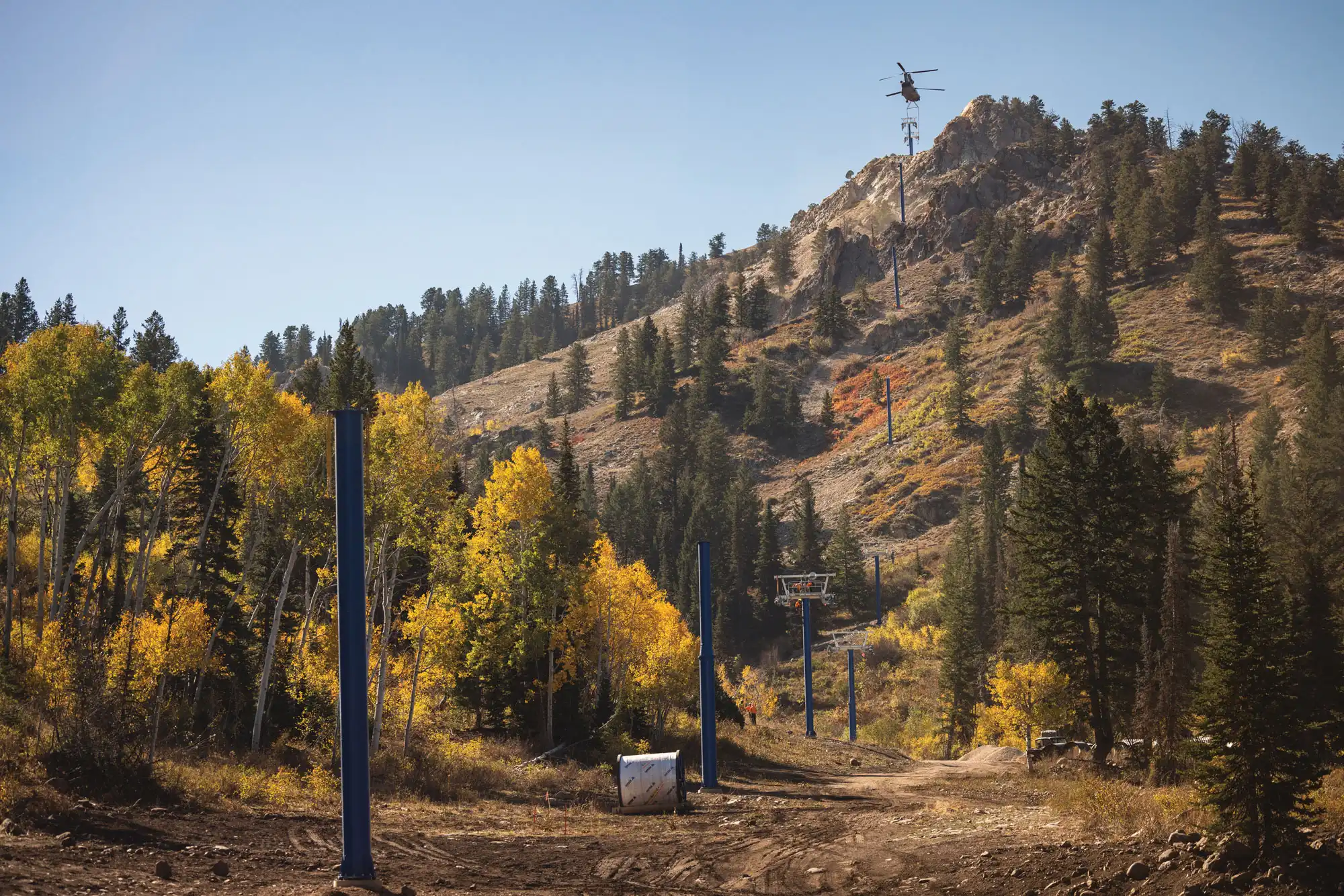 Powder Mountain Installing the New Paradise Lift for the '24/25 season