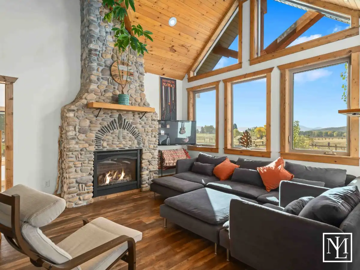 4068 N 3300 E Liberty Utah Living Room With Rock Fireplace