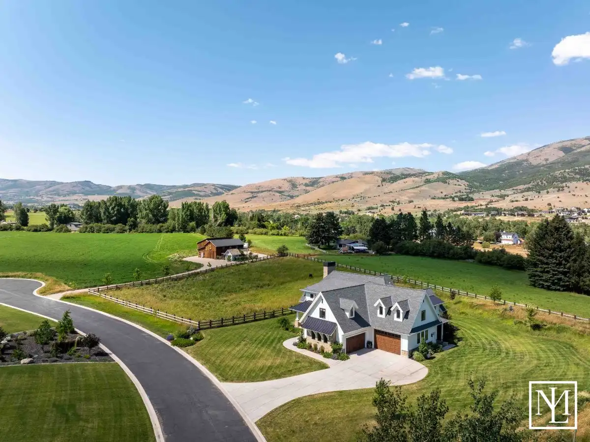 4168 N 3750 Eden, Utah Aerial View of Luxury Home in Elk Ridge Estates