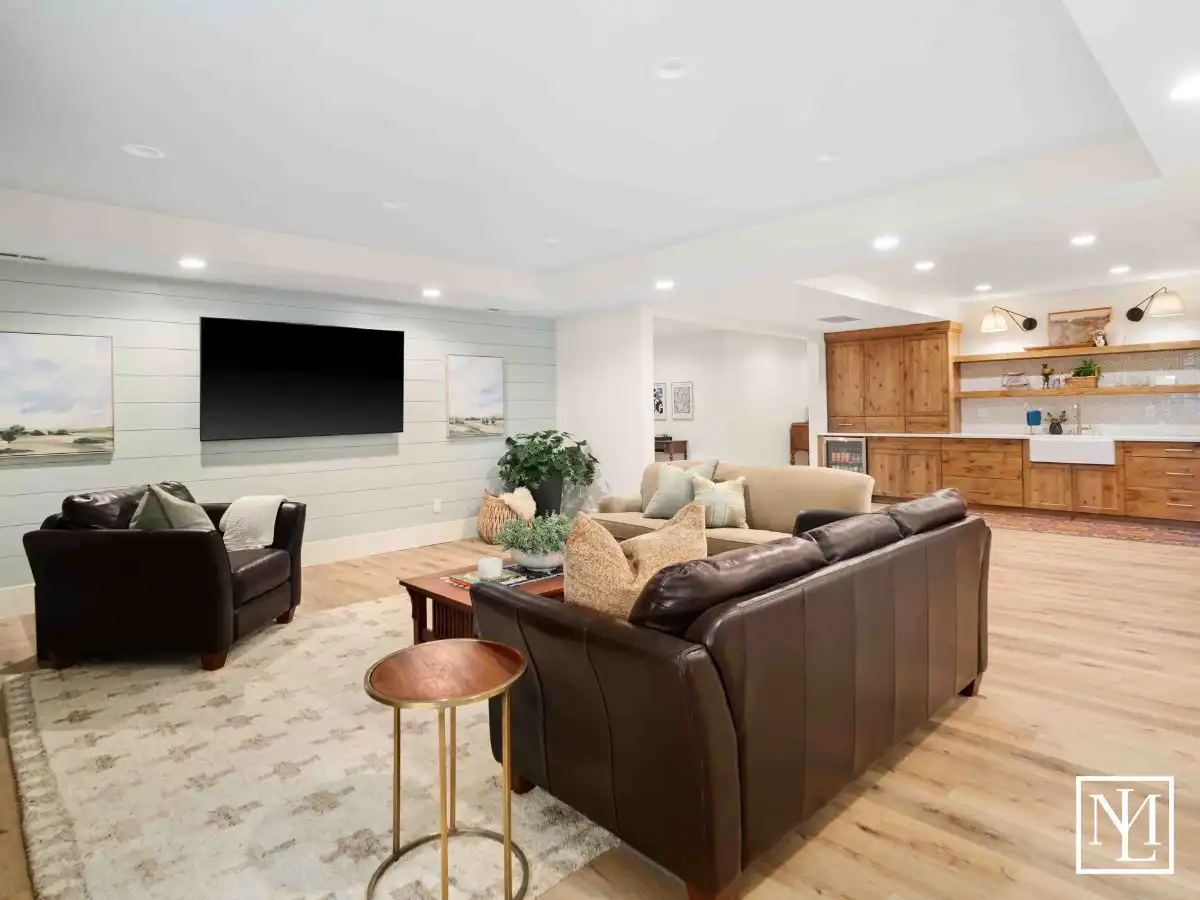 4168 N 3750 Eden, Utah Home's Downstairs Living & Kitchenette in Elk Ridge Estates