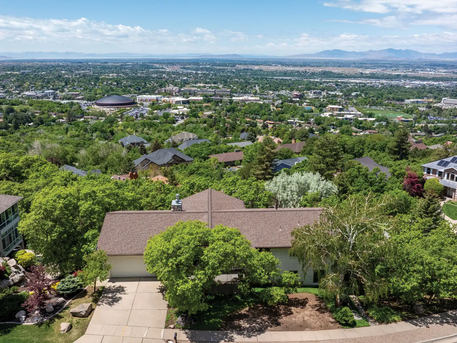 Aerial view of 4253 Spring Street overlooking the Dee Events center.