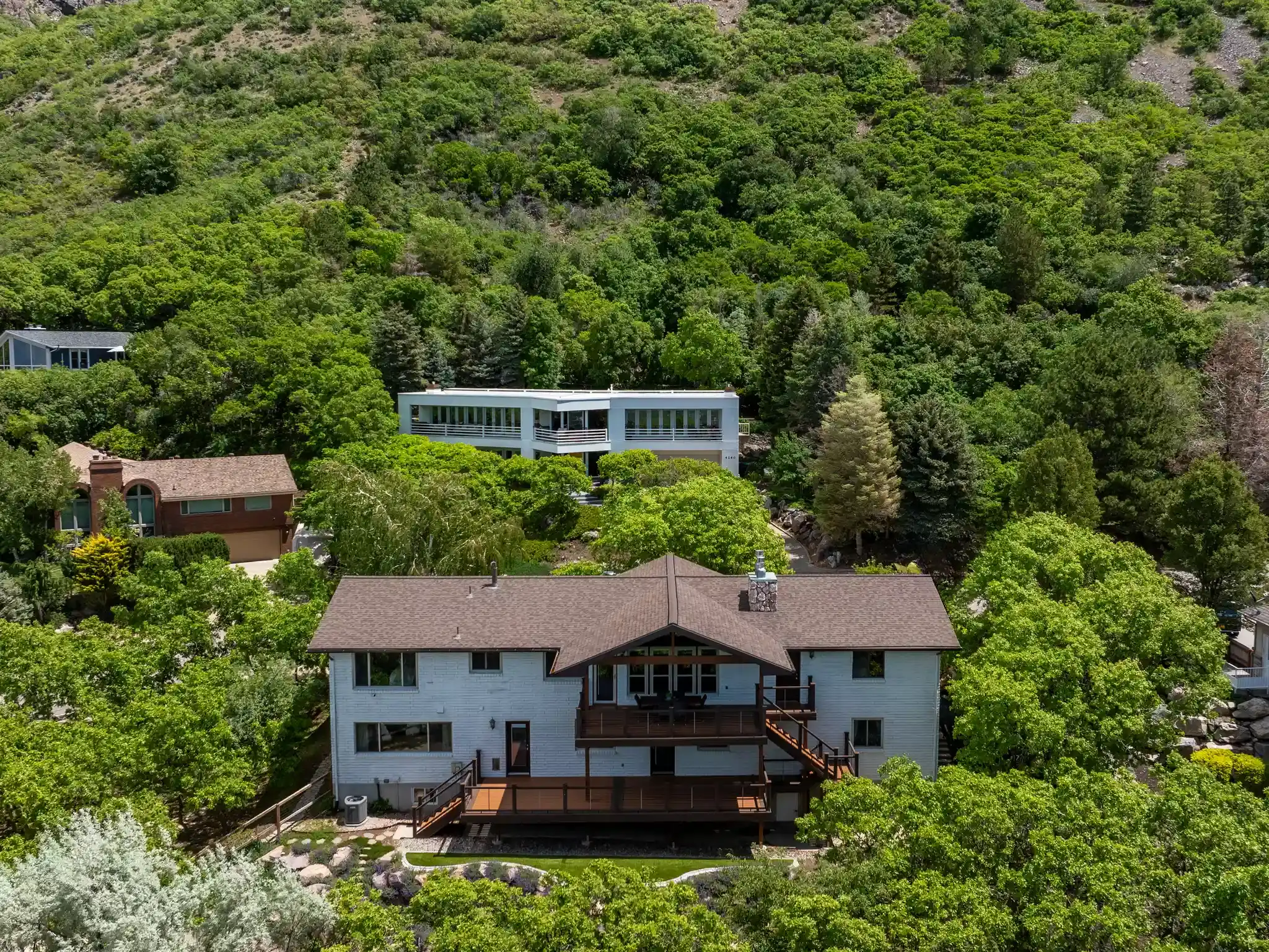Aerial view of the back of 4253 S Spring Dr. Ogden