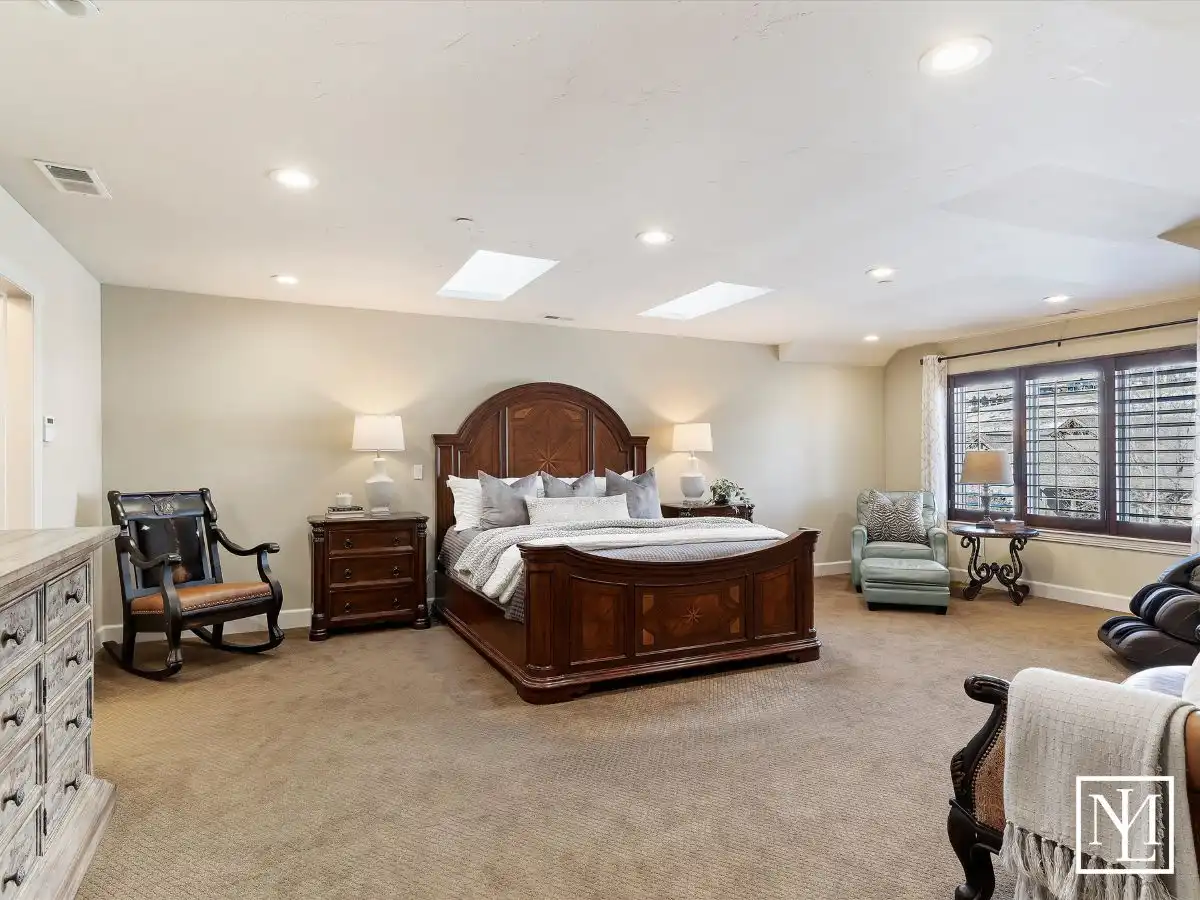 Spacious primary bedroom at 5932 E Big Horn Pkwy in Eden, UT