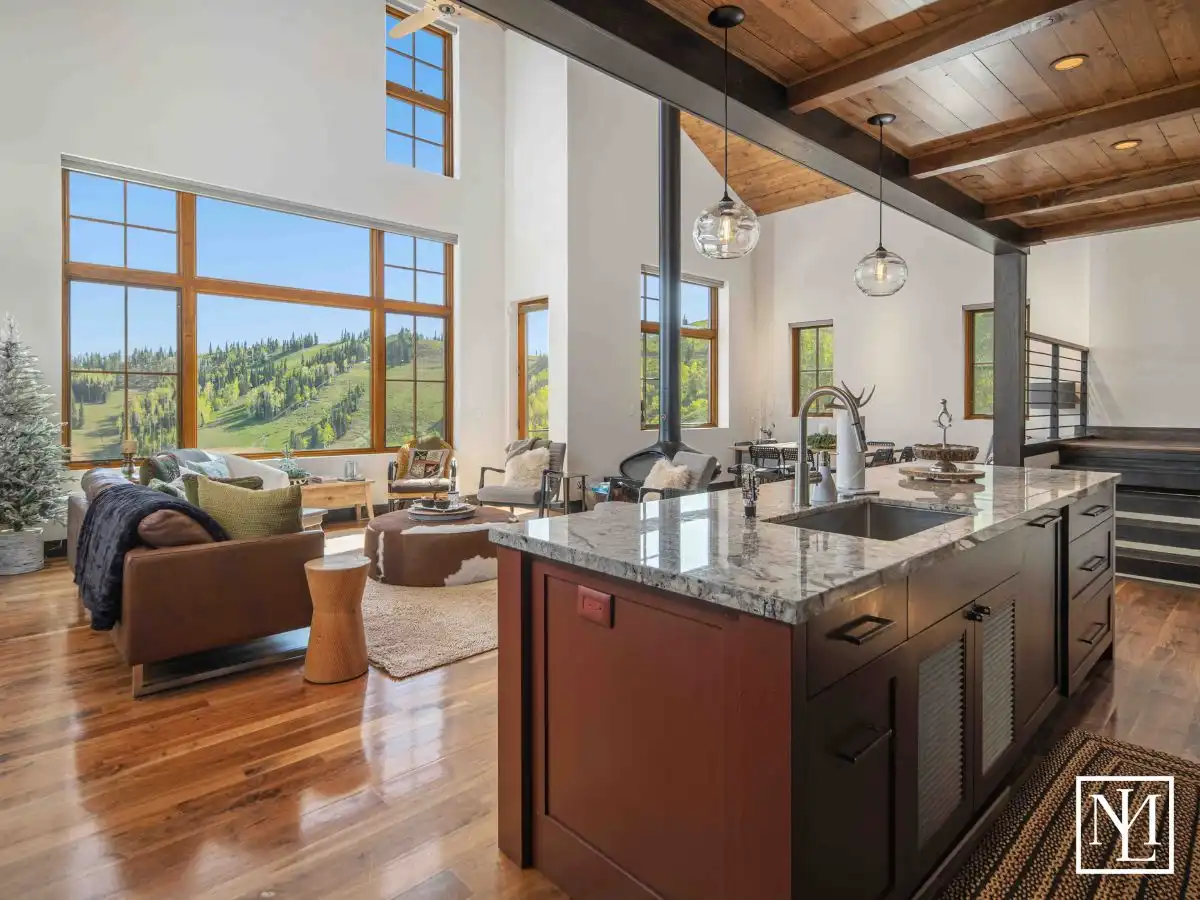 6762 E6675 N Home View Of Kitchen Island And Living Room With Beautiful Finishes