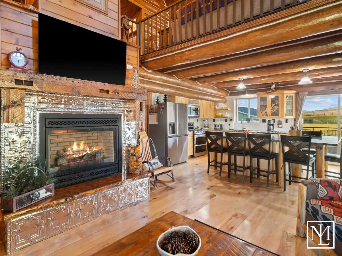 7768 E 1075 N Huntsville, UT Log Home Custom Fire Place