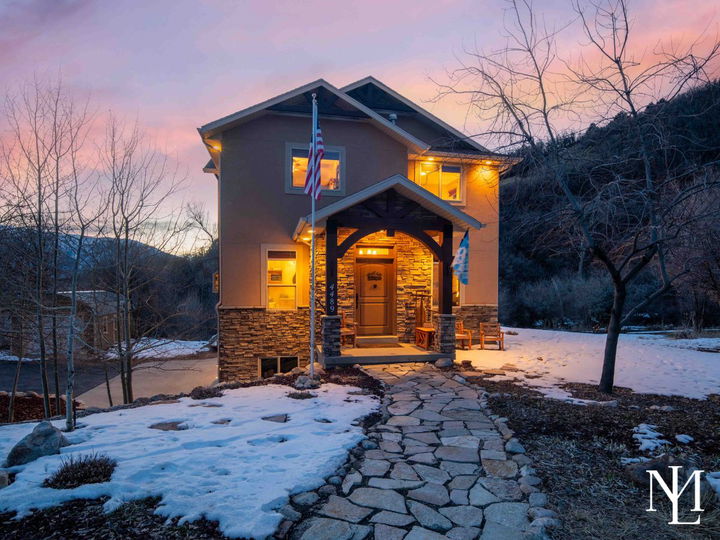 4489 N Powder Mountain Rd Eden, Utah 84310 Exterior at Twilight