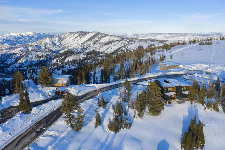 A community under construction atop powder mountain