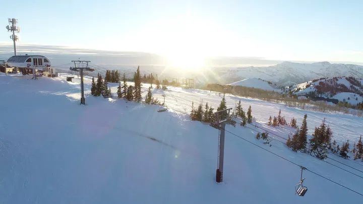 The Sun Setting Over Aspen Ridge at Powder Mountain
