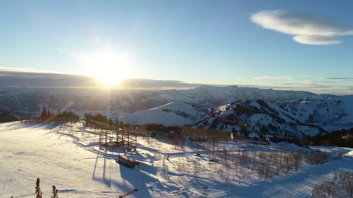 Winter Sunset at Aspen Ridge Powder Mountain