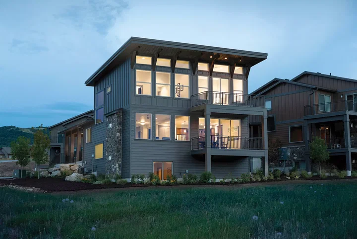 Twilight Exterior of Edgewater Home