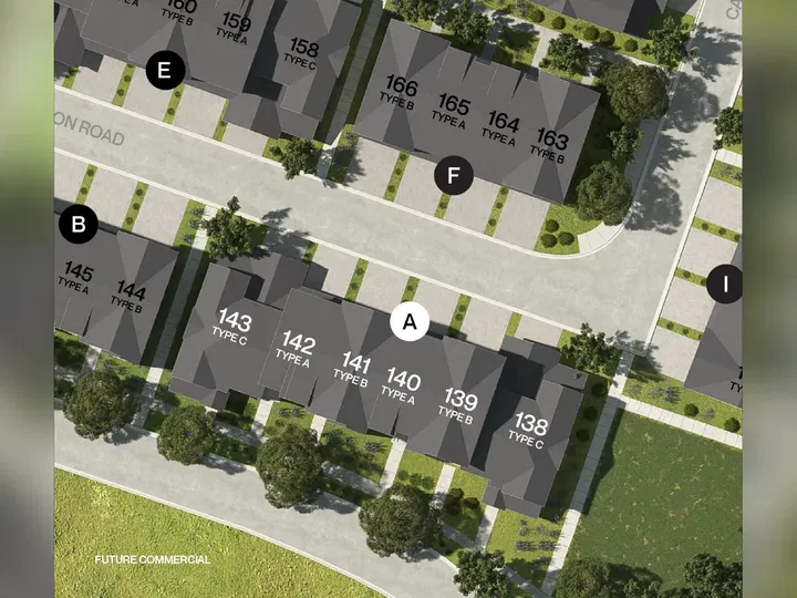 Close up of units for sale at Roam.