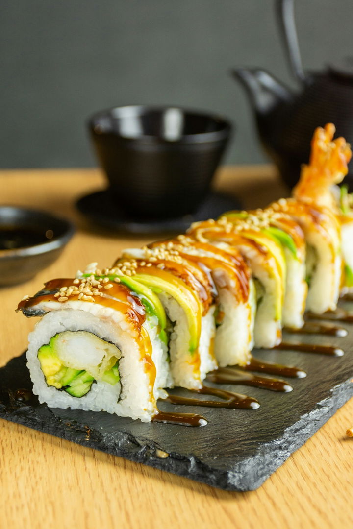 A plate of sushi